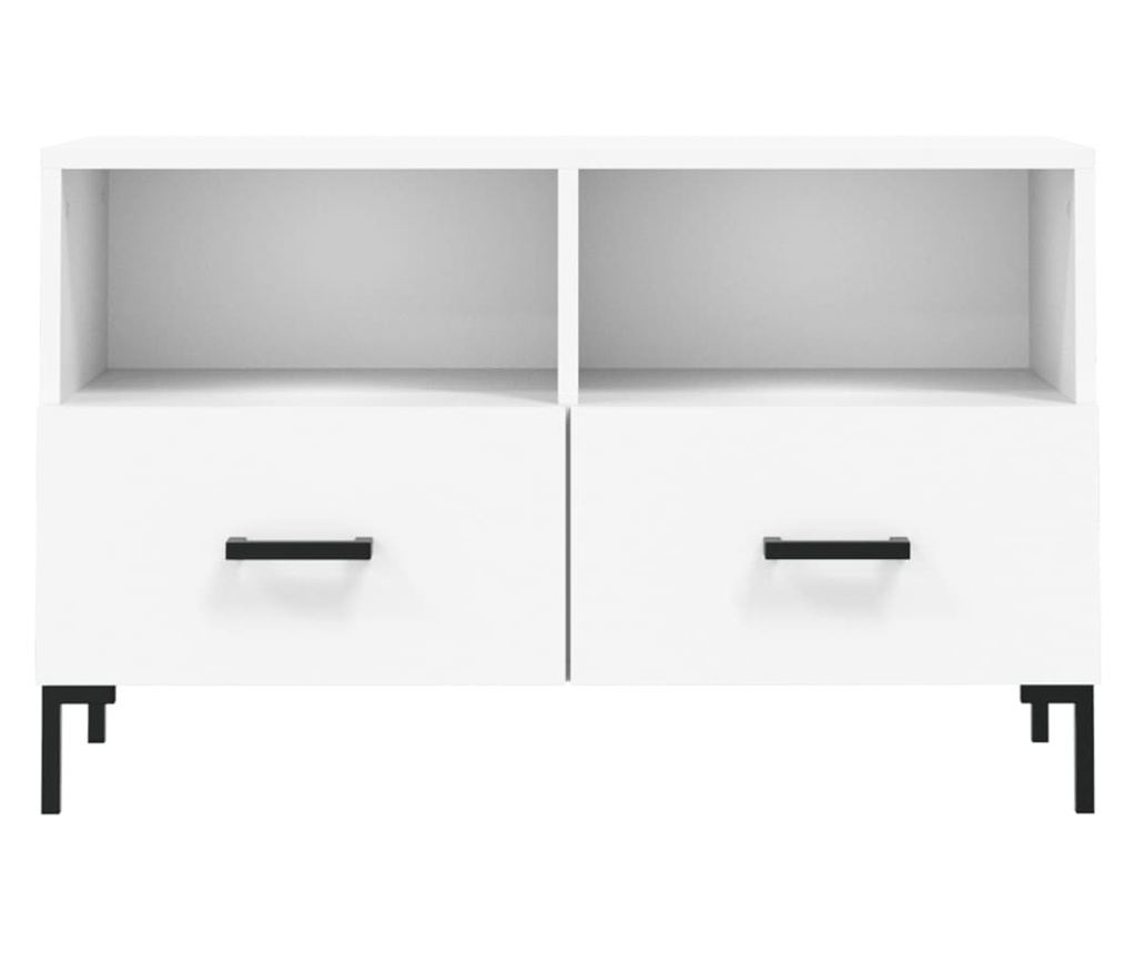TV stalak, bijeli, 80x36x50 cm, konstruirano drvo - 5