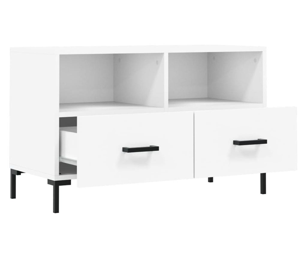 TV stalak, bijeli, 80x36x50 cm, konstruirano drvo - 6