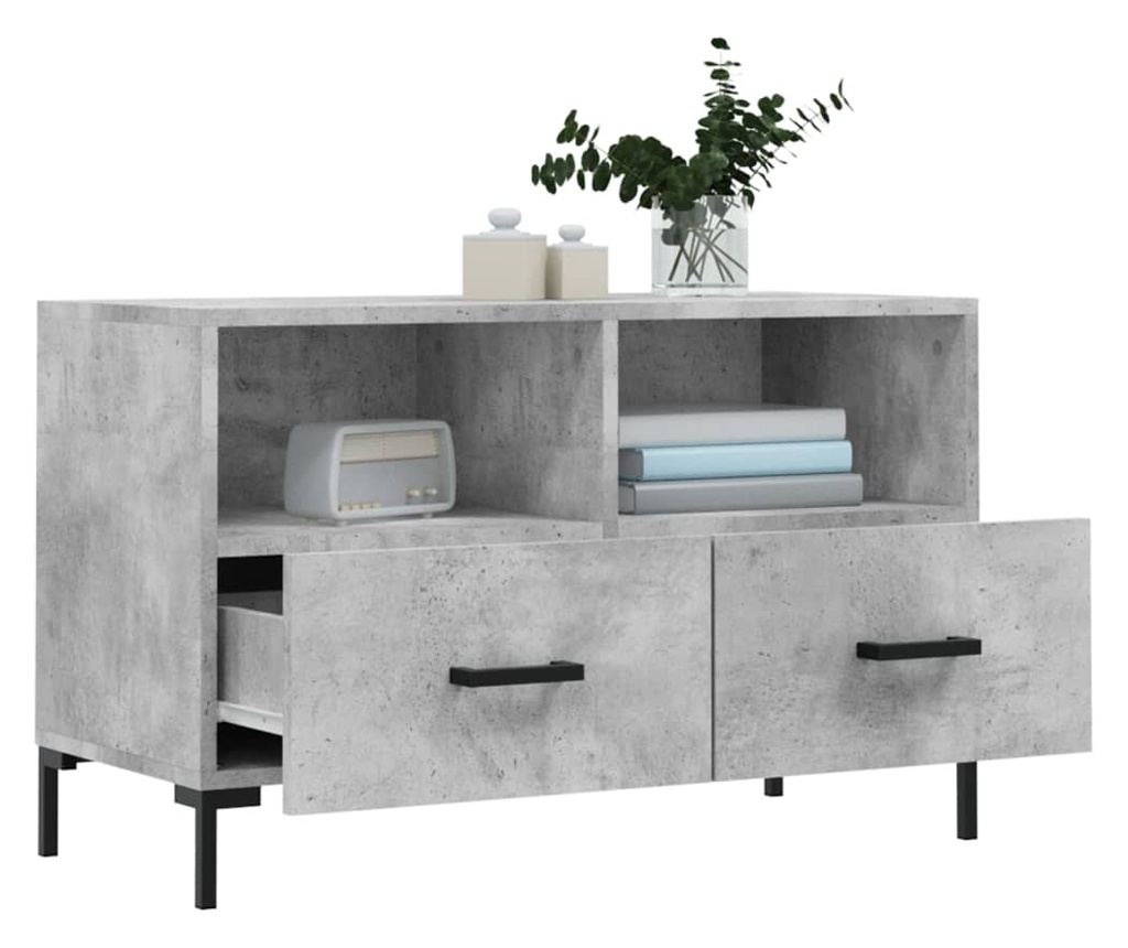 TV stalak, betonsko siva, 80x36x50 cm, kompozitno drvo - 4