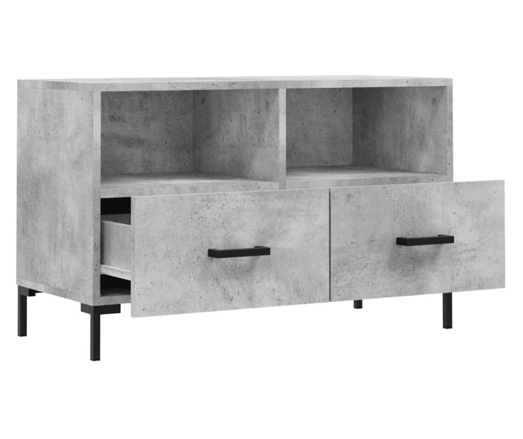 TV stalak, betonsko siva, 80x36x50 cm, kompozitno drvo - 6