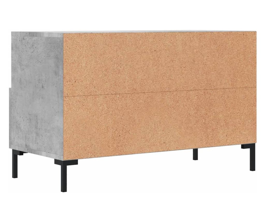 TV stalak, betonsko siva, 80x36x50 cm, kompozitno drvo - 8