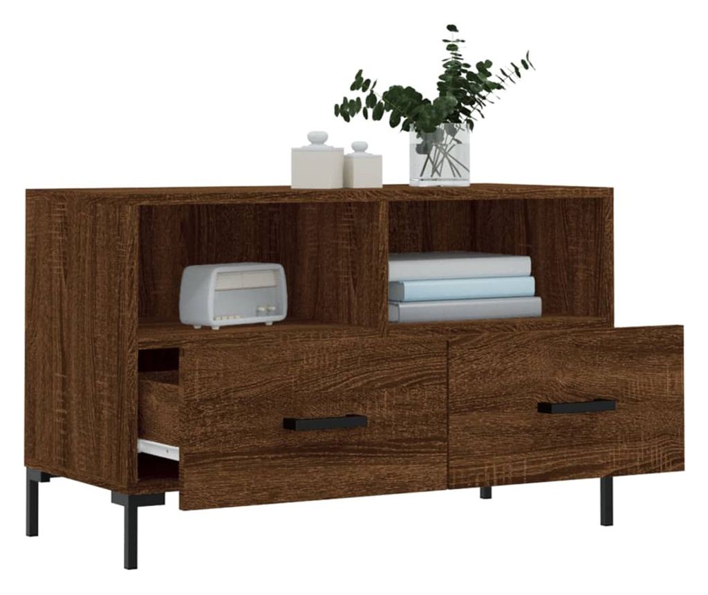 TV komoda, smeđi hrast, 80x36x50 cm, obrađeno drvo - 4