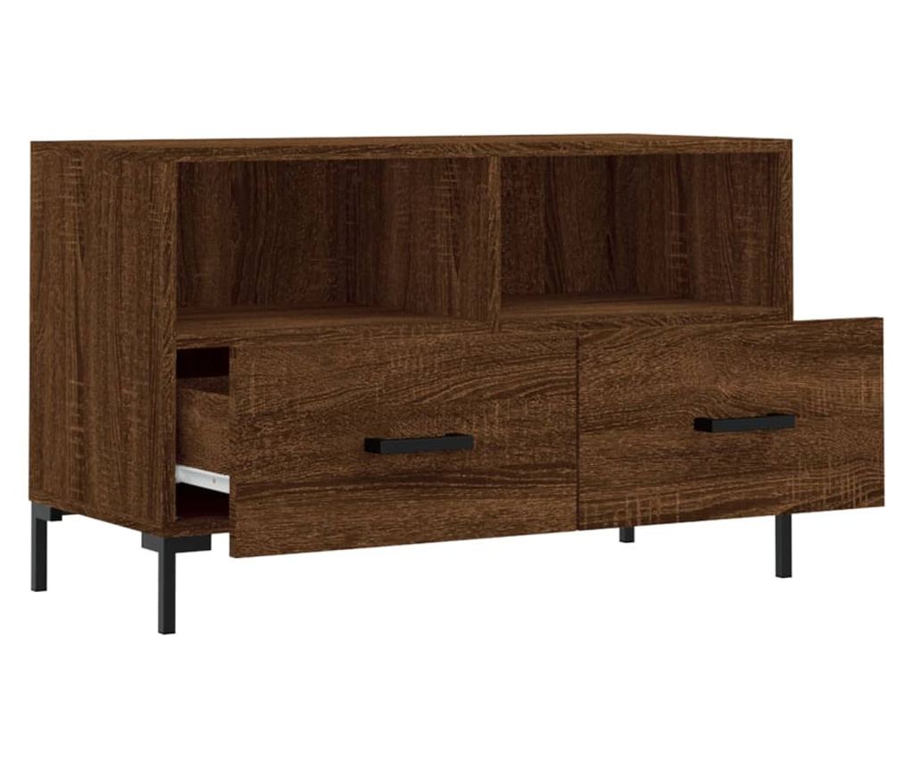 TV komoda, smeđi hrast, 80x36x50 cm, obrađeno drvo - 6