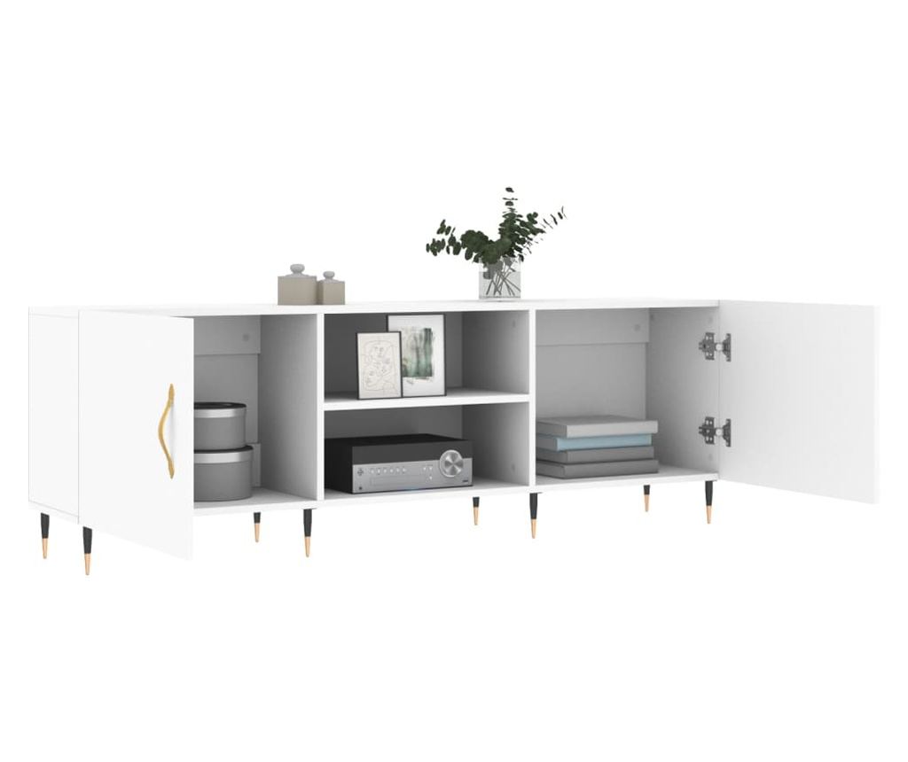 TV komoda, bijela, 150x30x50 cm, kompozitno drvo - 4