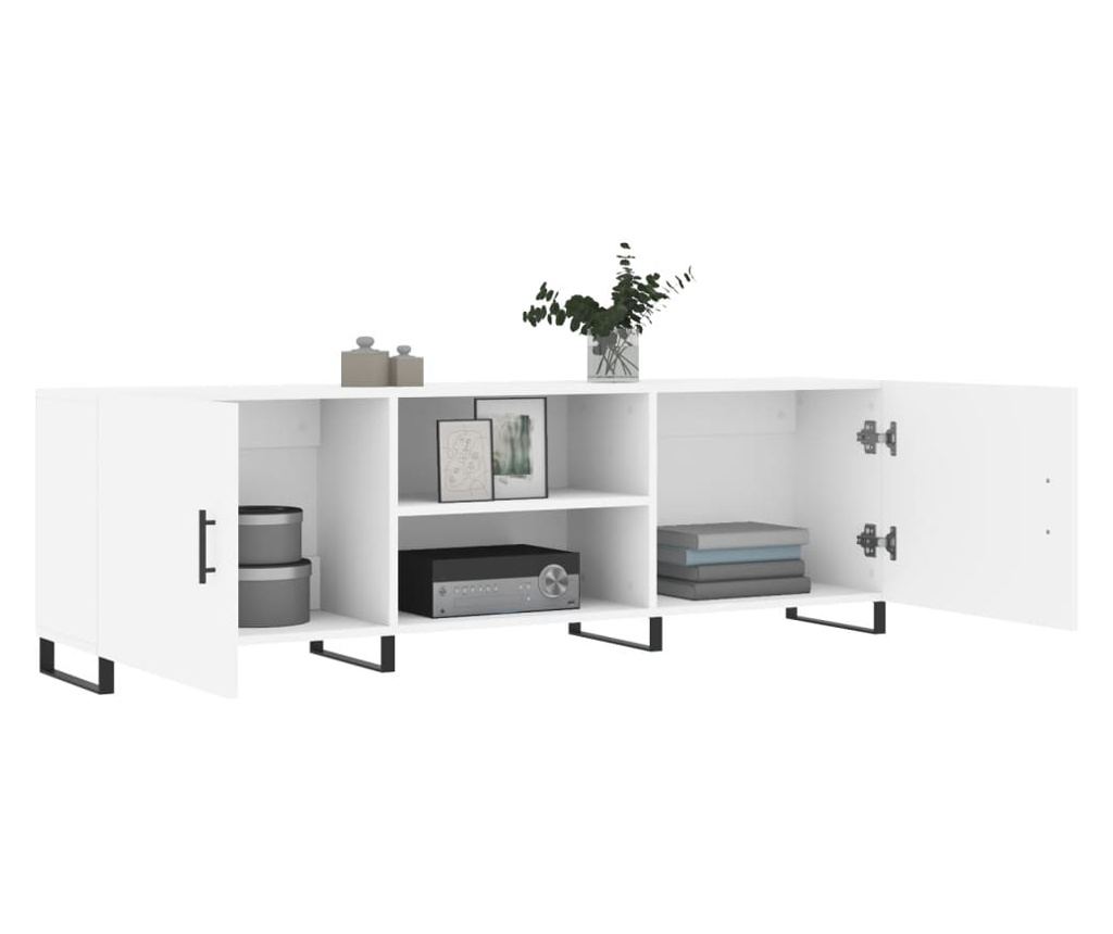 TV stalak, bijeli, 150x30x50 cm, kompozitno drvo - 4