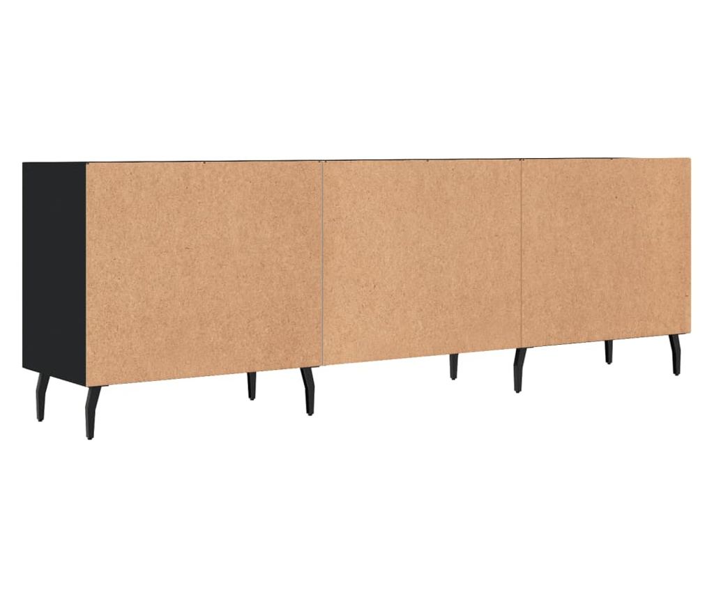 TV komoda, crna, 150x30x50 cm, kompozitno drvo - 8