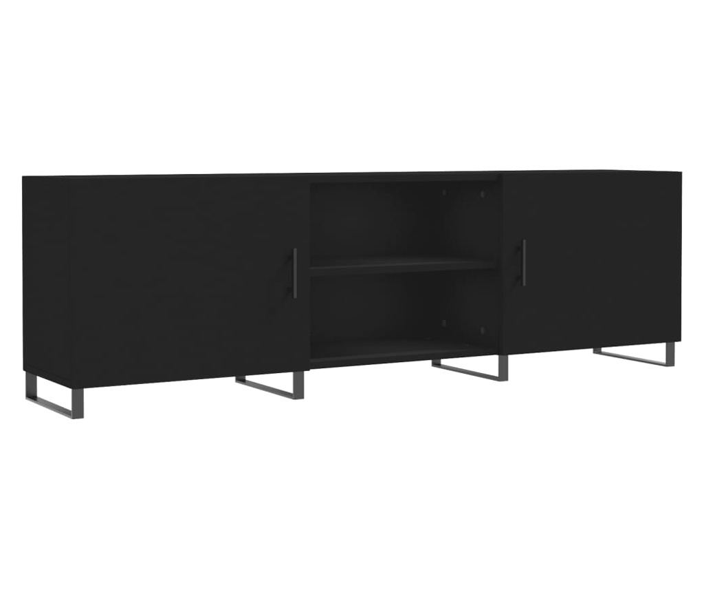 TV komoda, crna, 150x30x50 cm, kompozitno drvo - 2