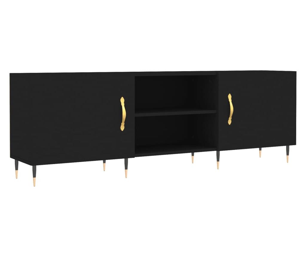TV komoda, crna, 150x30x50 cm, kompozitno drvo - 2