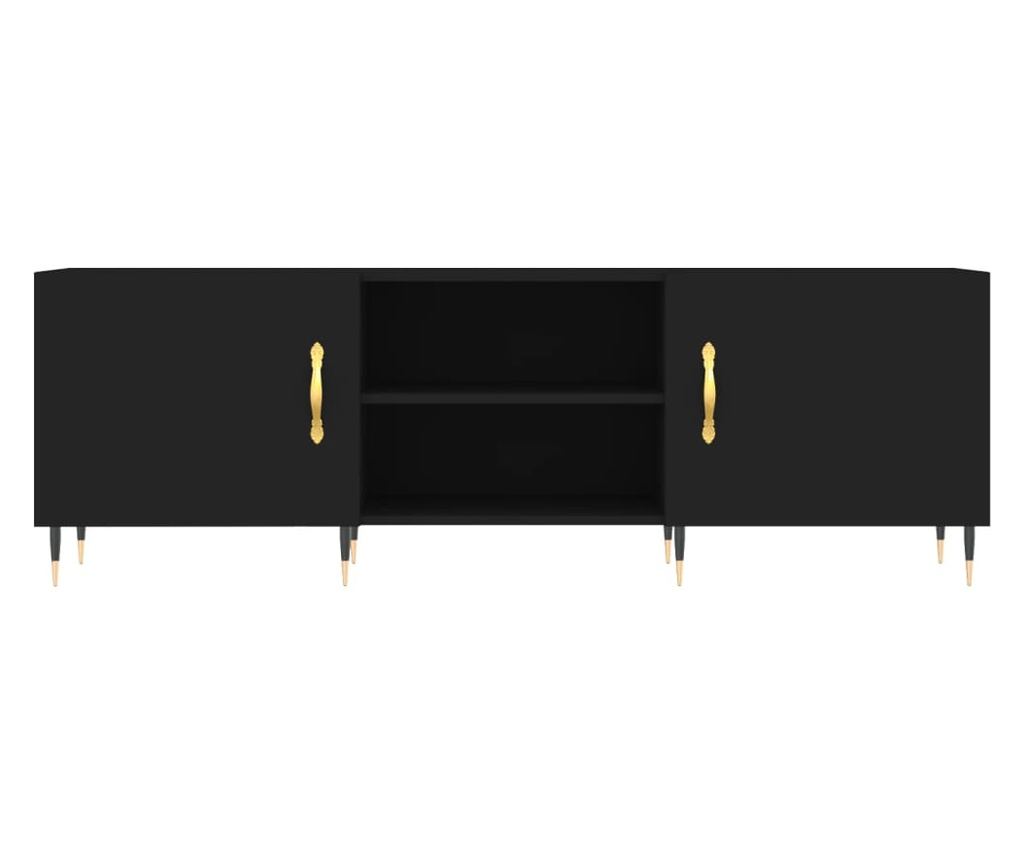 TV komoda, crna, 150x30x50 cm, kompozitno drvo - 5