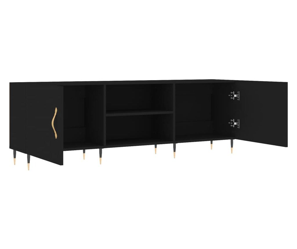 TV komoda, crna, 150x30x50 cm, kompozitno drvo - 6