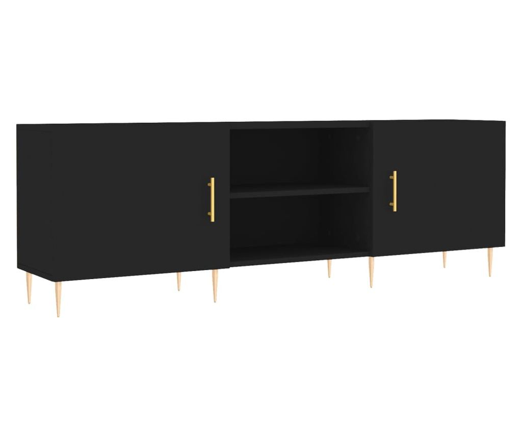 TV stalak, crni, 150x30x50 cm, kompozitno drvo - 2