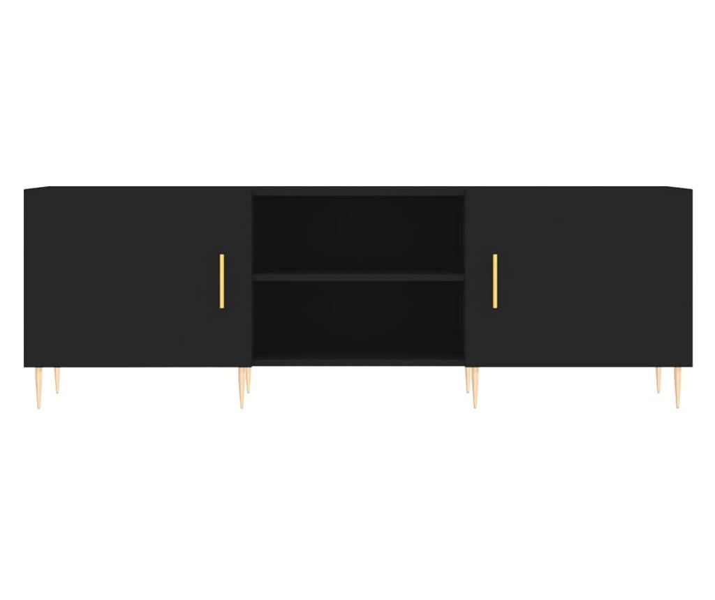 TV stalak, crni, 150x30x50 cm, kompozitno drvo - 5