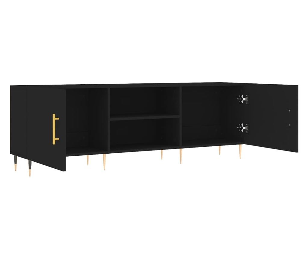 TV stalak, crni, 150x30x50 cm, kompozitno drvo - 6