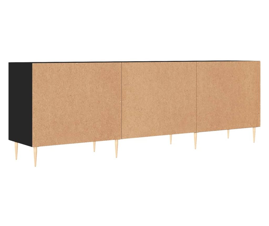 TV stalak, crni, 150x30x50 cm, kompozitno drvo - 8
