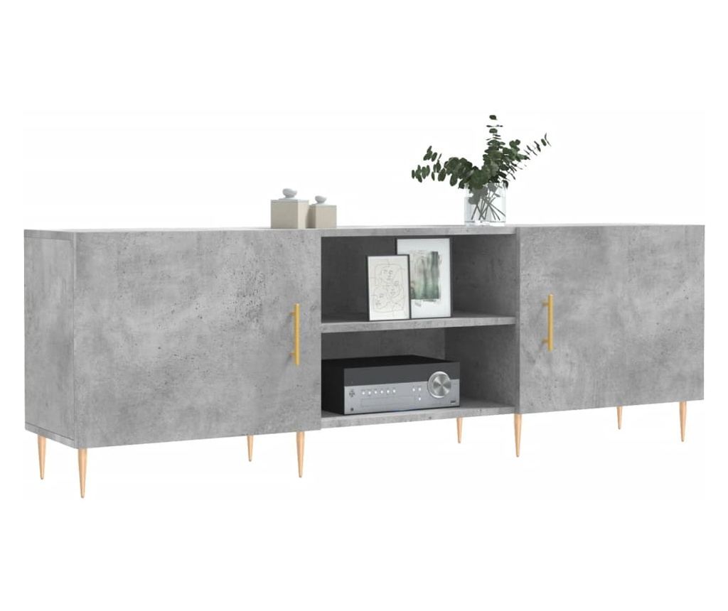 TV stalak, betonsko siva, 150x30x50 cm, kompozitno drvo - 3