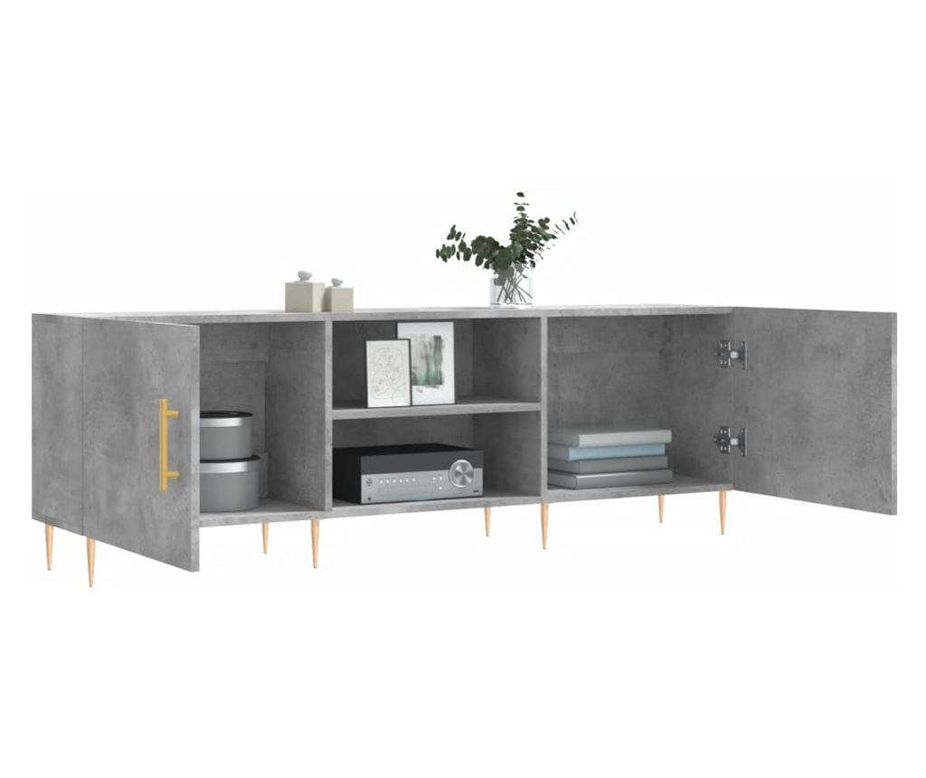 TV stalak, betonsko siva, 150x30x50 cm, kompozitno drvo - 4