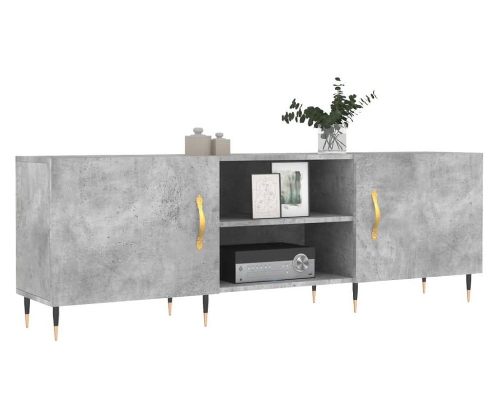 TV komoda, betonsko siva, 150x30x50 cm, kompozitno drvo - 3