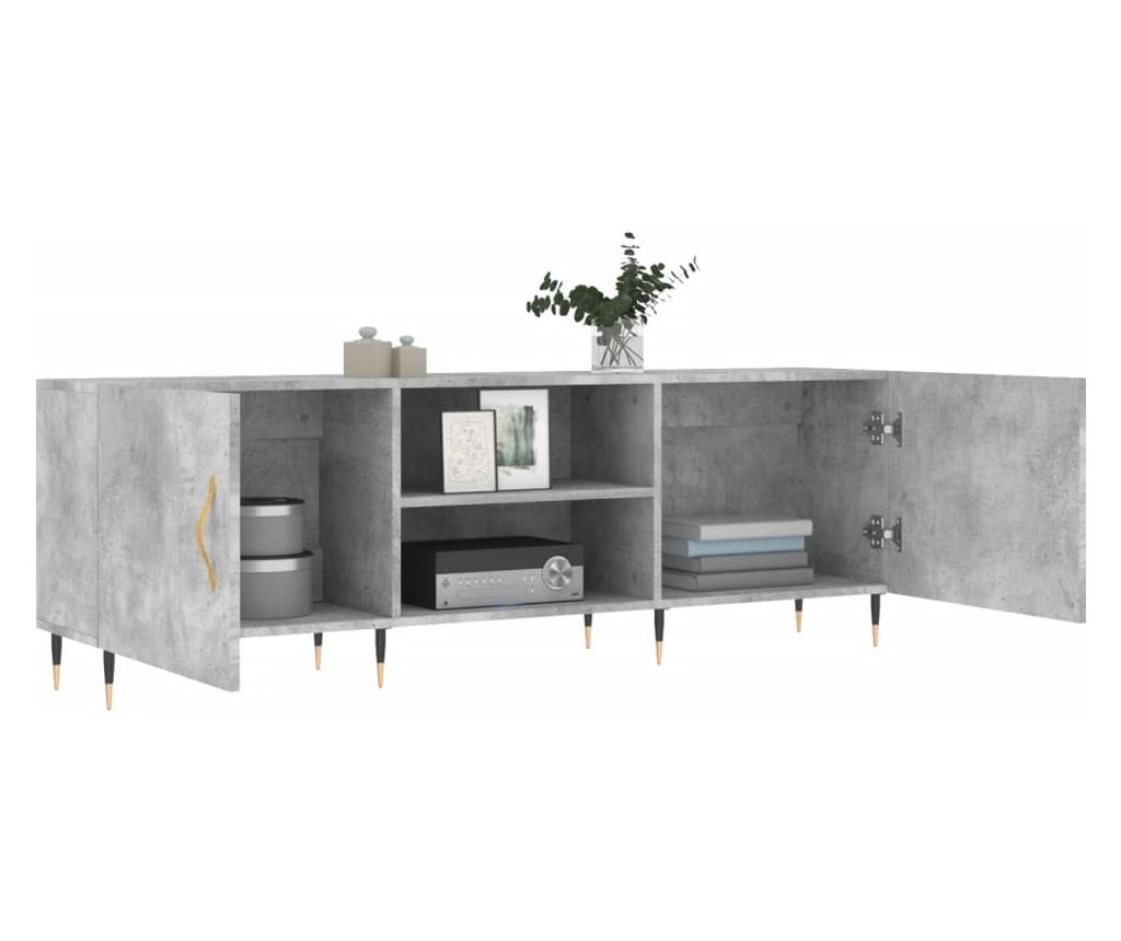 TV komoda, betonsko siva, 150x30x50 cm, kompozitno drvo - 4