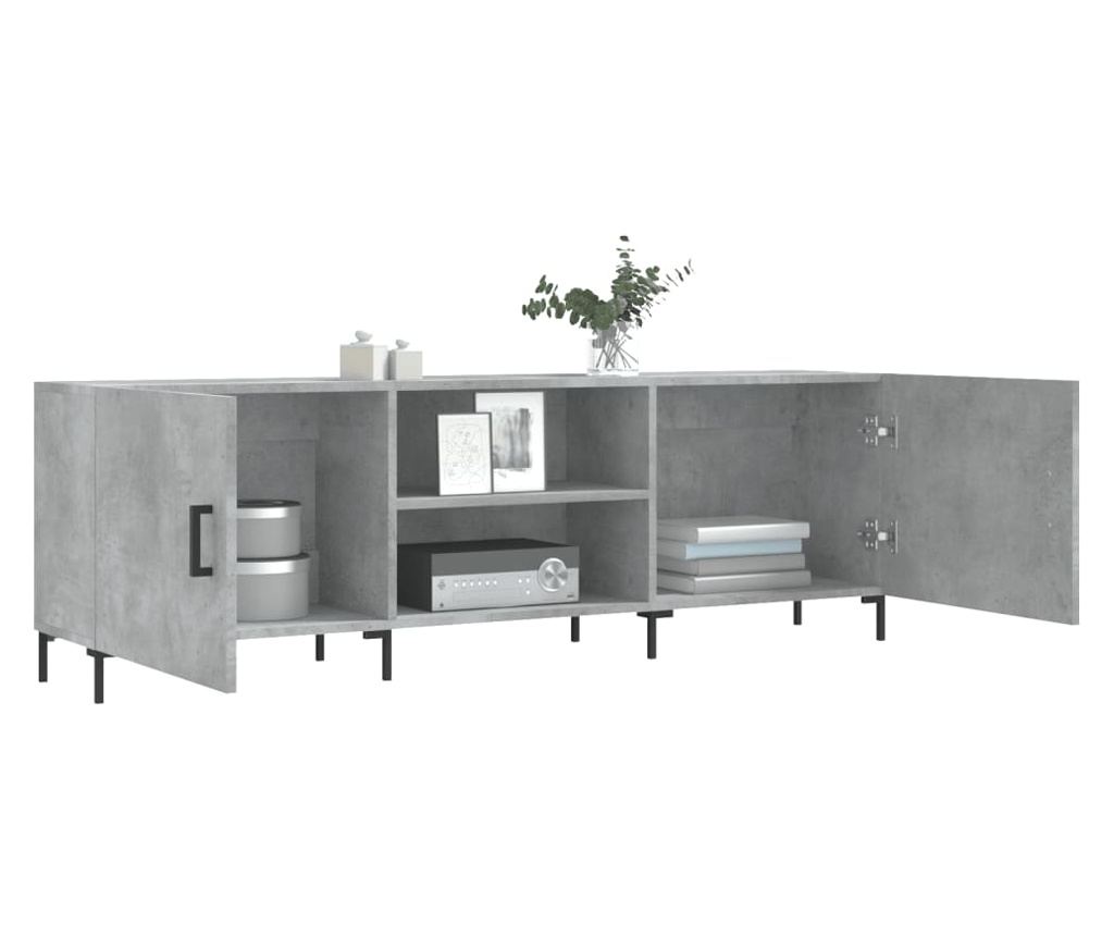 TV komoda, betonsko siva, 150x30x50 cm, kompozitno drvo - 4