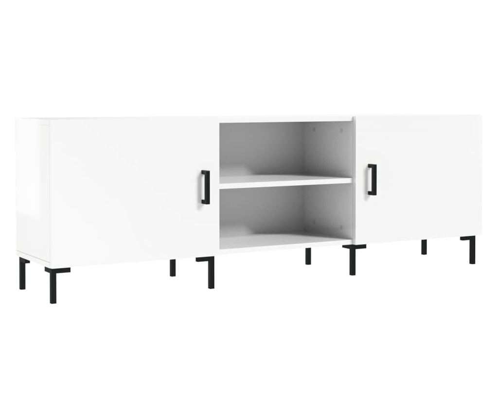 TV komoda, bijela visokog sjaja, 150x30x50 cm, kompozitno drvo - 2