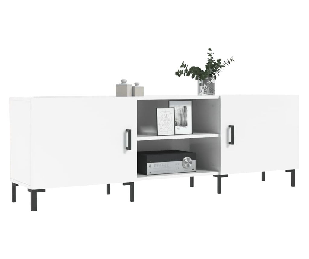 TV komoda, bijela visokog sjaja, 150x30x50 cm, kompozitno drvo - 3
