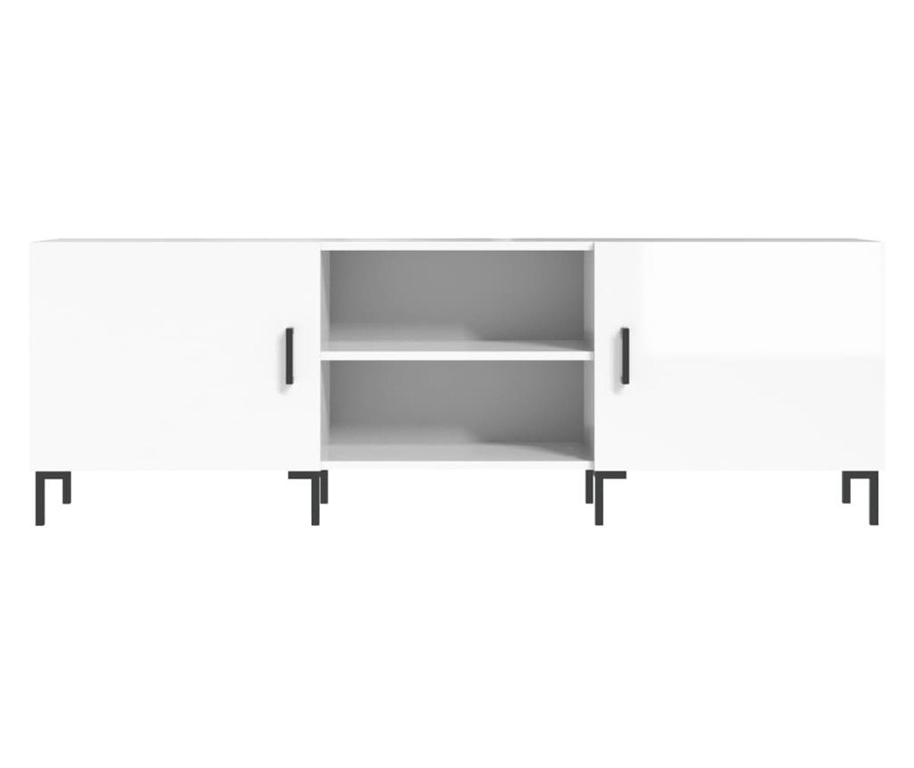 TV komoda, bijela visokog sjaja, 150x30x50 cm, kompozitno drvo - 5