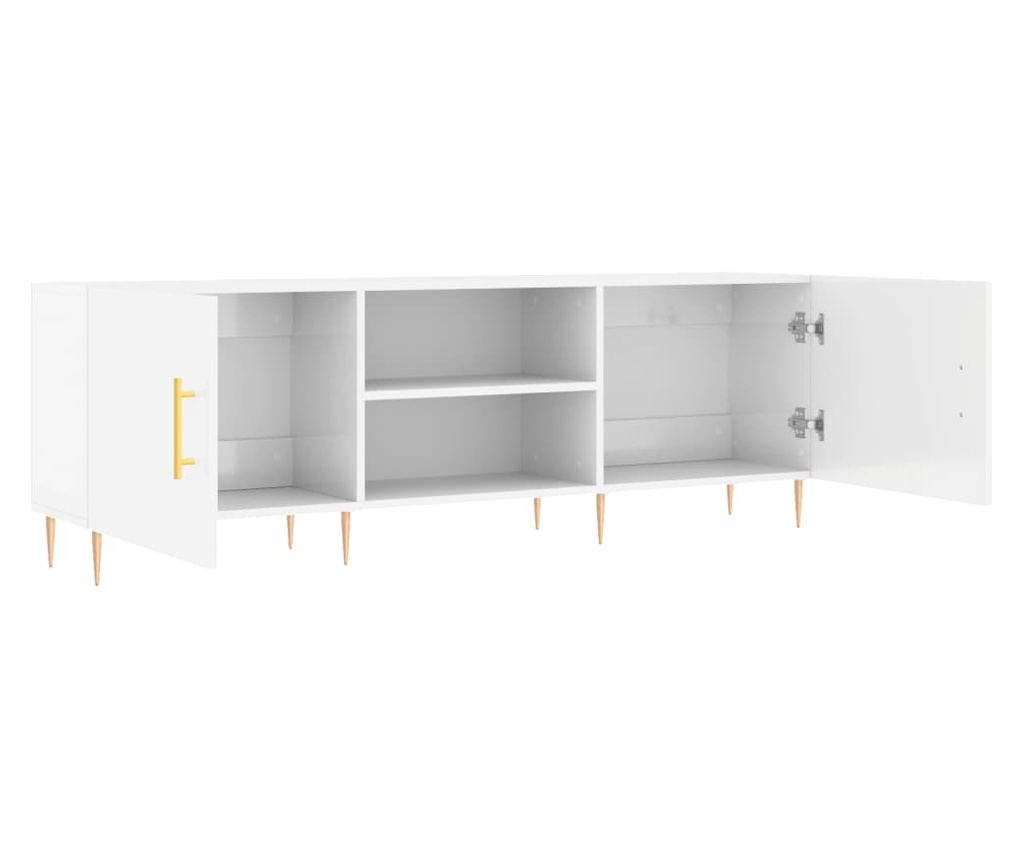 TV komoda, bijela visokog sjaja, 150x30x50 cm, kompozitno drvo - 6
