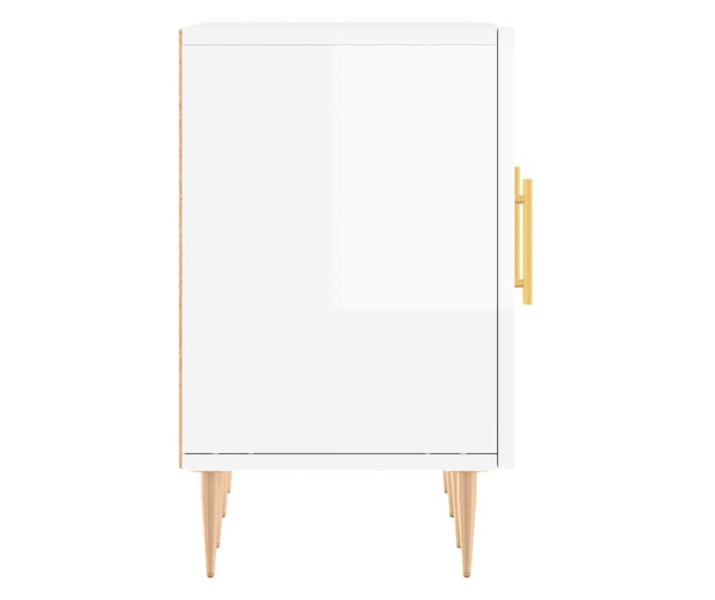TV komoda, bijela visokog sjaja, 150x30x50 cm, kompozitno drvo - 7