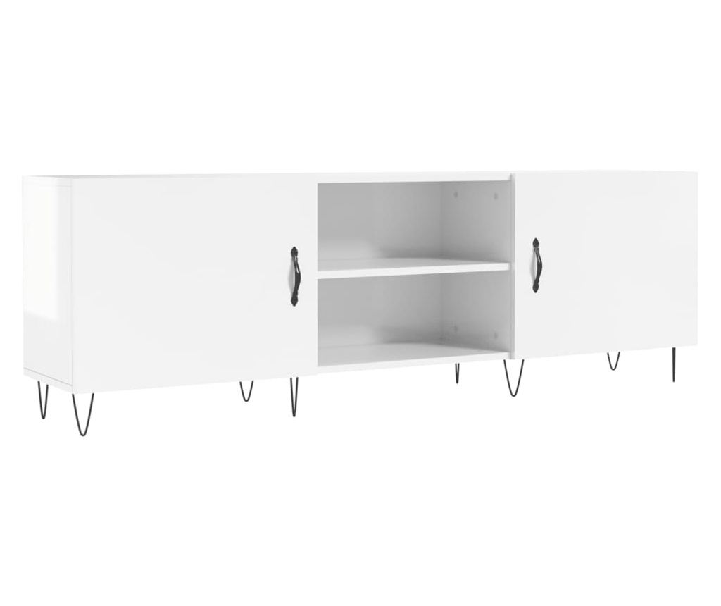 TV komoda, bijela visokog sjaja, 150x30x50 cm, kompozitno drvo - 2