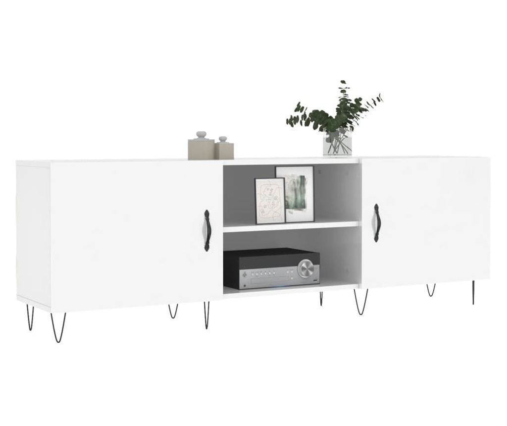 TV komoda, bijela visokog sjaja, 150x30x50 cm, kompozitno drvo - 3