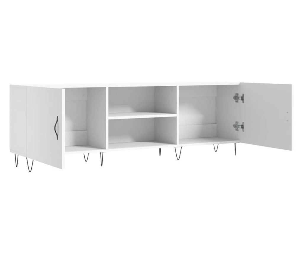 TV komoda, bijela visokog sjaja, 150x30x50 cm, kompozitno drvo - 6