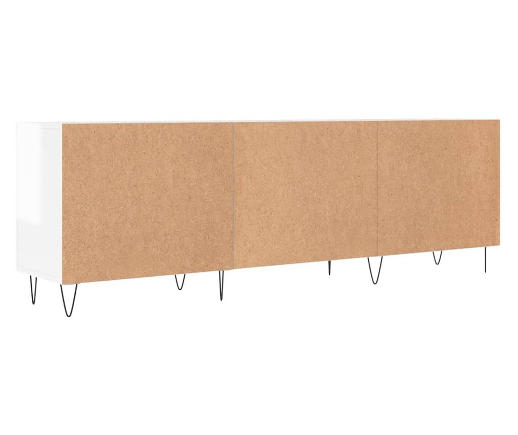 TV komoda, bijela visokog sjaja, 150x30x50 cm, kompozitno drvo - 8