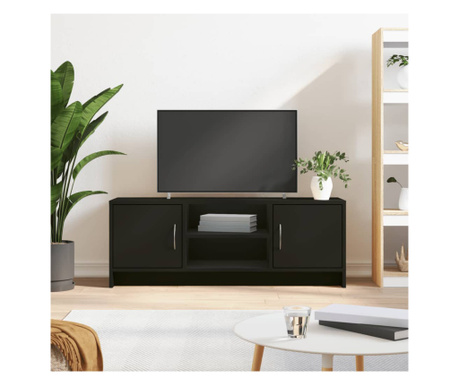 Comodă TV, negru, 102x30x37,5 cm, lemn prelucrat