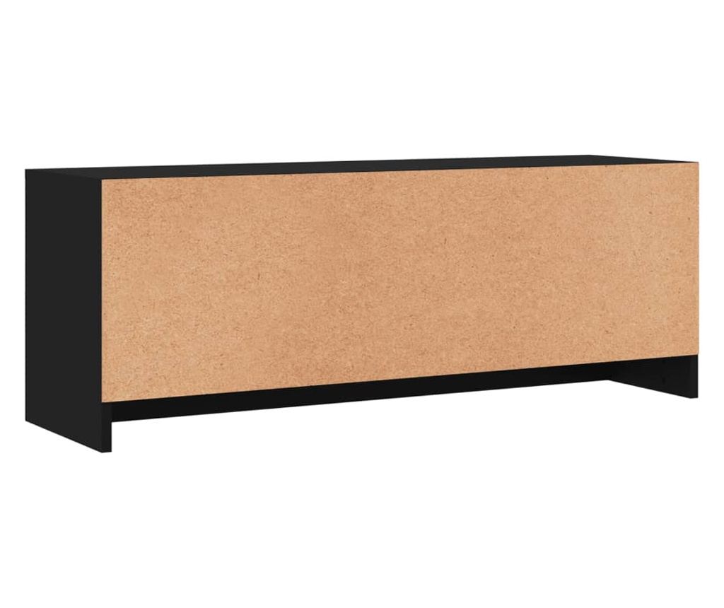 TV Ormarić, crna, 102x30x37,5 cm, Konstruirano drvo - 8