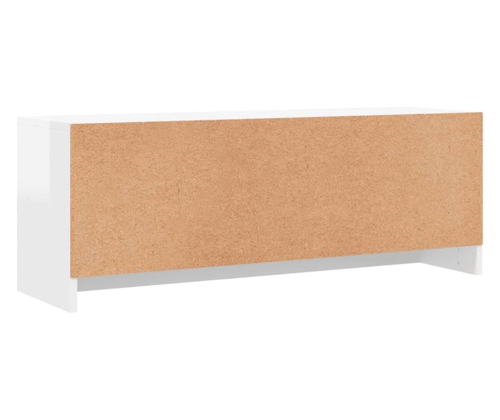 Visokosjajni bijeli TV ormarić, 102x30x37,5 cm, konstruirano drvo - 8