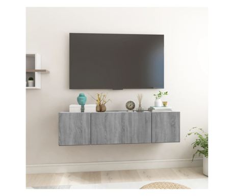 2 kom. Zidne TV komode Sonoma siva 60x30x30 cm Konstruirano drvo