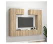 Set dulap TV, 6 piese, stejar sonoma, lemn prelucrat