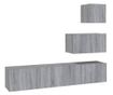 Set dulapuri TV, 4 piese, gri sonoma, lemn prelucrat