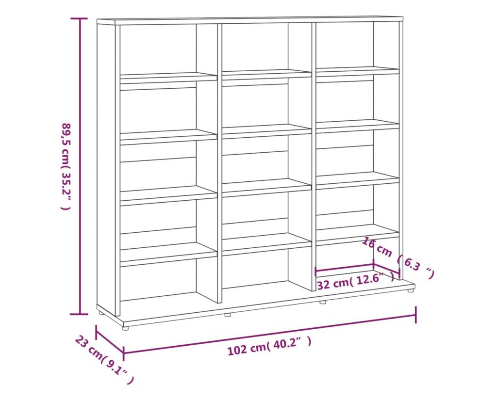 CD omarica, rjav hrast, 102x23x89,5 cm, Inženirski les - 7