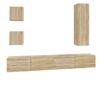 Set TV omare, 5 delov, sonomaski hrast, obdelano leso