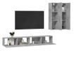 TV omarica, komplet, 4 kosi, betonsko siva, iverna plošča thumbnail 3
