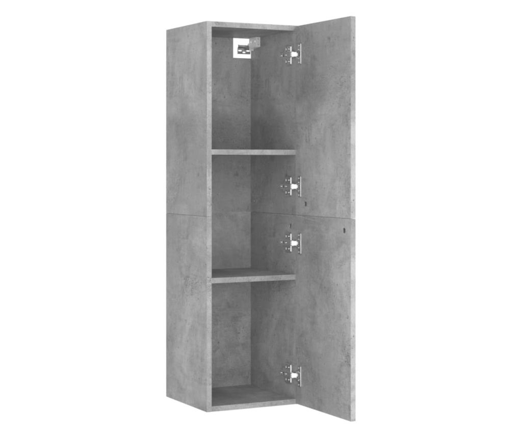 TV omarica, komplet, 4 kosi, betonsko siva, iverna plošča - 8