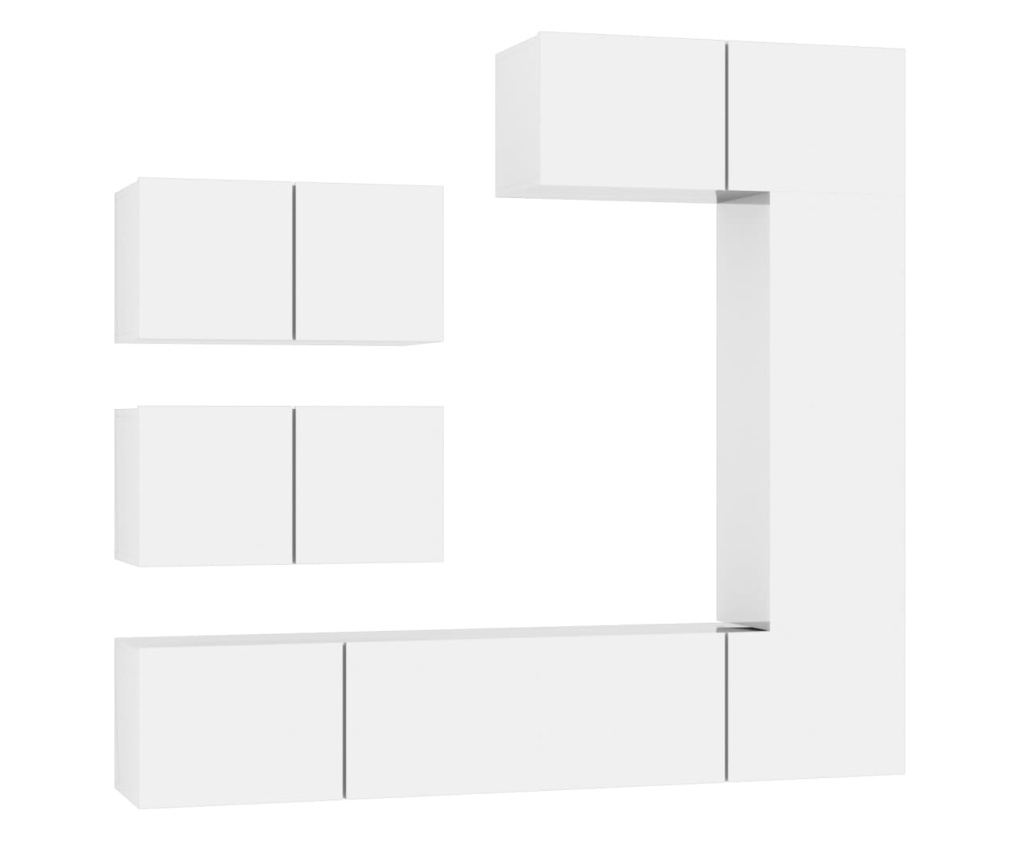 TV omarica, 6 kosov, sijajno bela, iverna plošča - 2