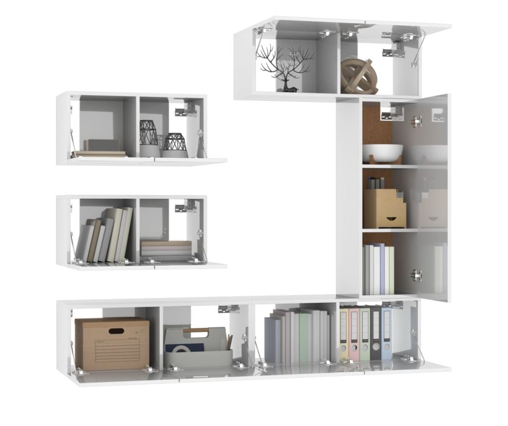 TV omarica, 6 kosov, sijajno bela, iverna plošča - 4