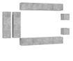 Set TV omare, 8 delov, betonsko siva, obdelano leseno thumbnail 2