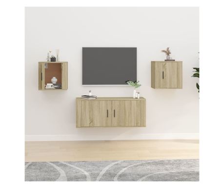 Zidne TV komode 2 kom Sonoma hrast 40x34,5x40 cm