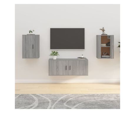 Zidne TV komode 2 kom Siva Sonoma 40x34,5x60 cm