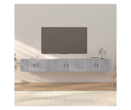 Zidne TV komode 3 kom. Sonoma hrast 100x34,5x40 cm