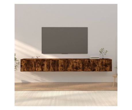 Zidne TV komode 3 kom. Boja hrasta 100x34,5x40 cm