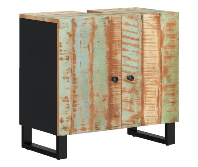 Σετ Επίπλων Μπάνιου, 2 Τεμάχια, Μασίφ Ανακυκλωμένο Ξύλο